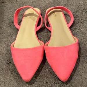 Neon pink flats